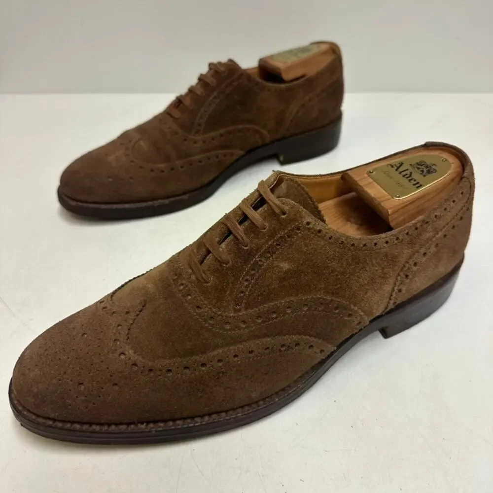 VGUC Crockett & Jones x Ralph Lauren Westgate Snuff Suede Oxford Wingtip 9.5 D